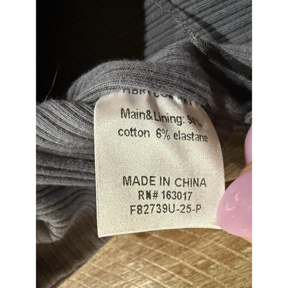 NWT PRINCESS POLLY Nicola Bodysuit Slate Gray Ribbed Criss Cross Thong Stretch 8 - Picture 13 of 16